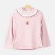 GIRL T-SHIRT DUSTY PINK FLOWER PATCH