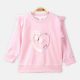 GIRL T-SHIRT PINK RUFFLE RIBBON