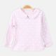 GIRL T-SHIRT PINK FLOWER BIB COLLAR