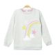 GIRL T-SHIRT GREY FLEECE GLITTERY RAINBOW