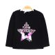 GIRL T-SHIRT BLACK YOUNG STAR