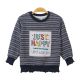 GIRL T-SHIRT NAVY TEXTURED JUST HAPPY!