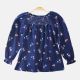 Boat Neck Blue Girls Top