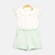 GIRL ROMPER MINT GREEN AND WHITE COTTON