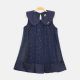 GIRL TOP PLATTER COLLAR NAVY BLUE