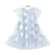 GIRL TOP BLUE FLORAL SEQUIN TULLE
