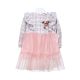 GIRL TOP PEACH KNITTED FLORAL TULLE