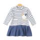 GIRL TOP NAVY BUNNY STRIPES