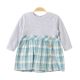 GIRL TOP MELANGE GREY CHECKERED