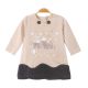 GIRL TOP BEIGE VELVET GLITTERY CITY