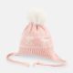 WINTER CAP PINK AND WHITE POM-POM