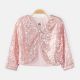 GIRL CARDIGAN DUSTY PINK SEQUINS