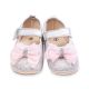 GIRL PRE WALKER SHOES SILVER SHIMMERY BOW