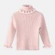 HI-NECK SWEATER FRILLY CORAL PINK