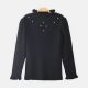 HI-NECK SWEATER BLACK FLORAL PEARL