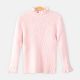 HI-NECK SWEATER FRILLED PEARL CORAL PINK