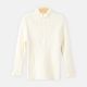 HI-NECK SWEATER FRILLED PEARL OFF WHITE