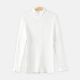 HI-NECK SWEATER FRILLED PEARL WHITE