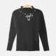 HI-NECK SWEATER BLACK PEARL BOW