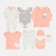 BABY GIRLS GIFT SET PEACH AND WHITE BABY ELEPHANT