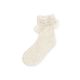 GIRL SOCKS BEIGE LACED BOW