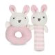 STUFF TOY PINK BABY BEAR KITTY HAND BELL AND SQUEAKERS