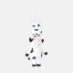 STUFF TOY WHITE & BLACK HANGABLE COW RATTLE