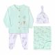 BABY BOY GIFT SET MINT GREEN ANIMALS PEARS
