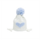 BABY CAP WOOLEN-OFF WHITE/BLUE