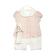 GIRL ROMPER-PEACH/WHITE