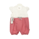 GIRL ROMPER-WHITE/DARK PINK