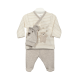 BOY SUIT-BEIGE STRIPS