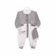 BOY ROMPER-GREY/OFF WHITE