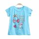GIRL T-SHIRT TURQUOISE BLUE SEQUINED