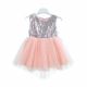 FANCY FROCK PEACH SEQUINED TULLE