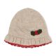 WINTER HAT BEIGE KNITTED FLORAL