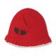 WINTER HAT SCARLET RED KNITTED FLORAL