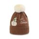 WINTER HAT BROWN KNITTED LET IT SNOW!