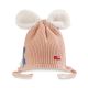 WINTER HAT TEA ROSE KNITTED BUNNY
