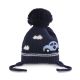 WINTER HAT NAVY KNITTED CAR & SNOW