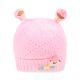 BABY WOOLEN CAP PINK BEAR KNITTED