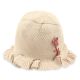 WINTER HAT BEIGE FLORAL KNITTED