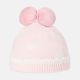 GIRL WINTER CAP PINK POLKA DOT BOW