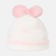 GIRL WINTER CAP OFF-WHITE POLKA DOT BOW