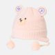 BABY WINTER CAP PEACH WITH BEAR THEME