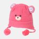 BABY WINTER CAP HOT PINK WITH BEAR THEME