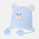 BABY WINTER CAP SKY BLUE WITH BEAR THEME