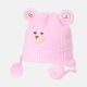 BABY WINTER CAP BABY PINK WITH BEAR THEME