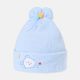 BABY WINTER CAP SKY BLUE LINED BOW