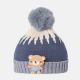 BABY WINTER CAP DARK GRAY POM POM